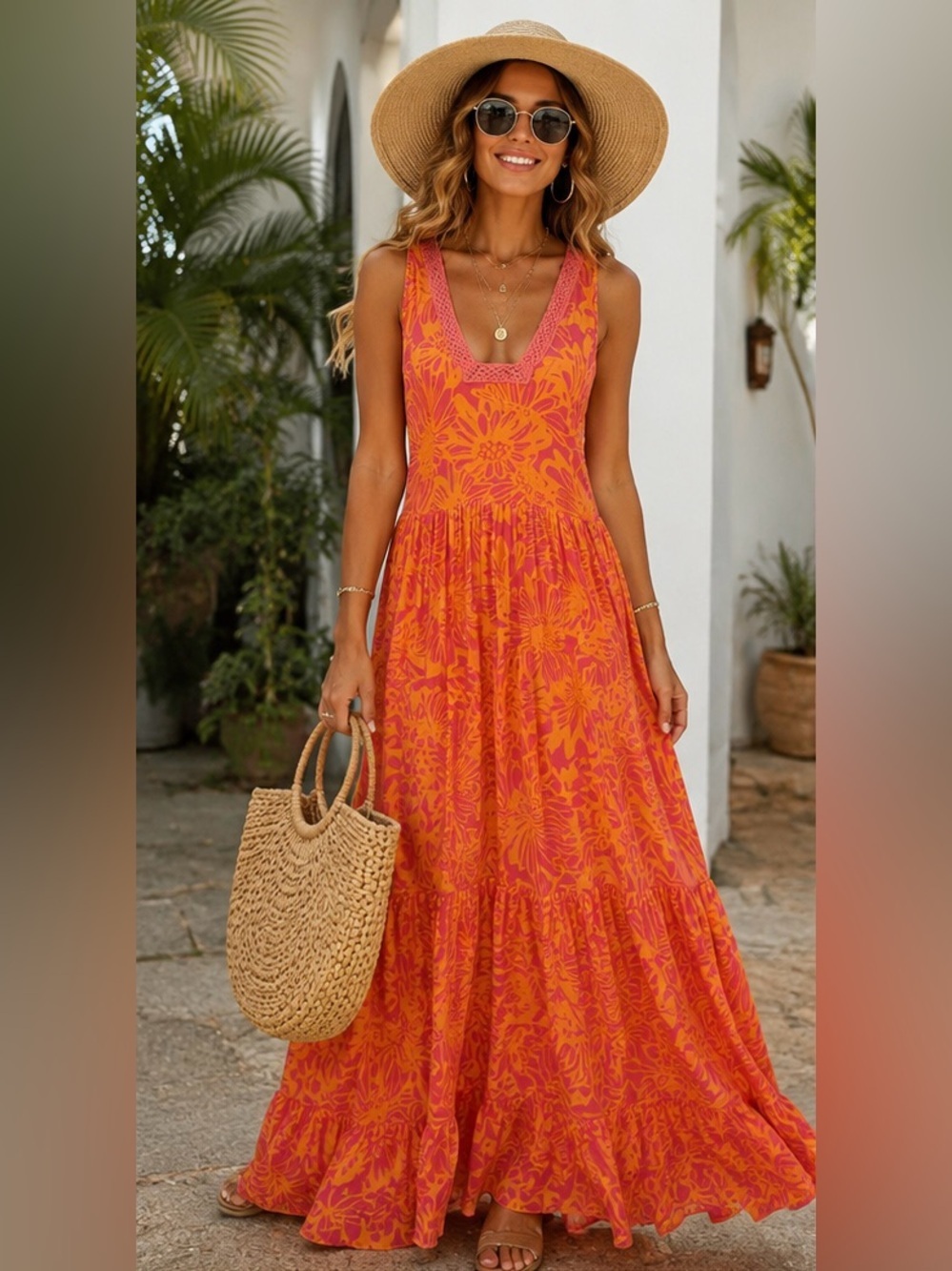FP Intimately Floral Crochet Maxi Dress Small Oversized Boho Resort Dress 🌺